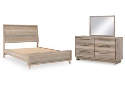 Hasbrick Queen Panel Bed with Mirrored Dresser,Signature Design By Ashley