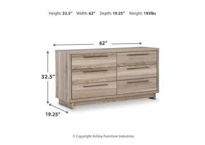 Hasbrick Queen Panel Headboard with Mirrored Dresser, Chest and Nightstand,Signature Design By Ashley