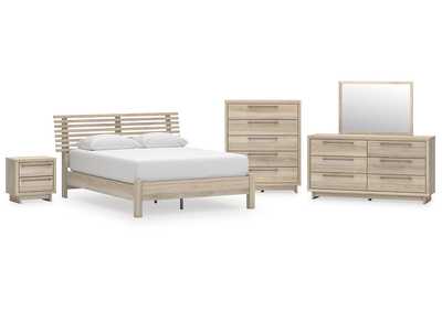 Hasbrick Queen Panel Bed with Mirrored Dresser, Chest and Nightstand,Signature Design By Ashley