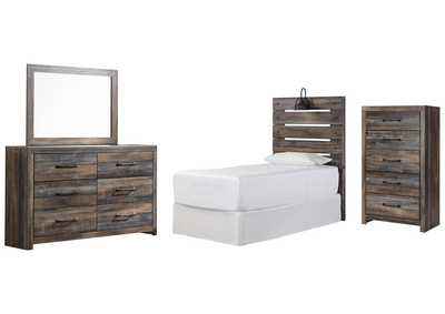 Drystan Twin Panel Headboard Bed with Mirrored Dresser and Chest,Signature Design By Ashley