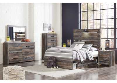 Drystan Full Panel Bed with 2 Storage Drawers with Mirrored Dresser and Chest,Signature Design By Ashley
