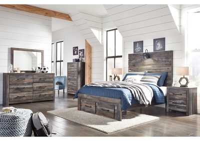 Drystan Full Panel Bed with 2 Storage Drawers with Mirrored Dresser, Chest and 2 Nightstands,Signature Design By Ashley