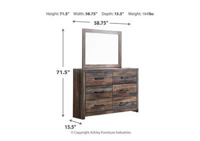 Drystan King Panel Headboard with Metal Frame, Dresser, Mirror, and Nightstand,Signature Design By Ashley