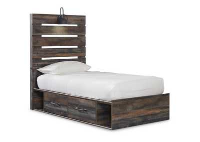 Drystan Twin Panel Bed with 4 Storage Drawers
