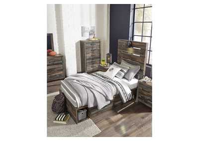 Drystan Full Panel Bed with 4 Storage Drawers with Mirrored Dresser, Chest and Nightstand,Signature Design By Ashley
