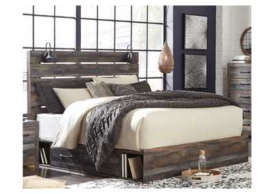 Drystan King Panel Bed with 2 Storage Drawers with Mirrored Dresser,Signature Design By Ashley