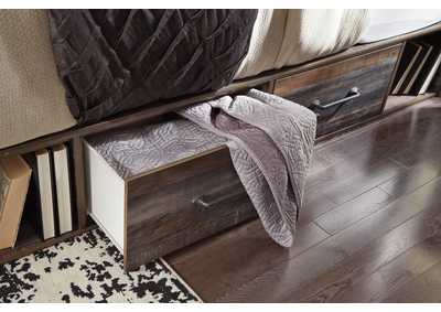 Drystan Queen Panel Bed with 4 Storage Drawers with Mirrored Dresser and Chest,Signature Design By Ashley