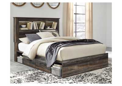 Drystan Queen Bookcase Bed with 4 Storage Drawers with Mirrored Dresser and 2 Nightstands,Signature Design By Ashley
