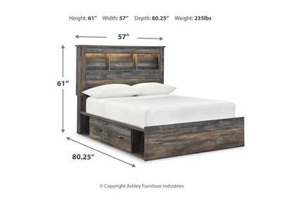 Drystan Full Bookcase Bed with 4 Storage Drawers with Mirrored Dresser, Chest and Nightstand,Signature Design By Ashley