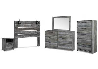 Baystorm Queen Panel Headboard with Mirrored Dresser, Chest and Nightstand,Signature Design By Ashley
