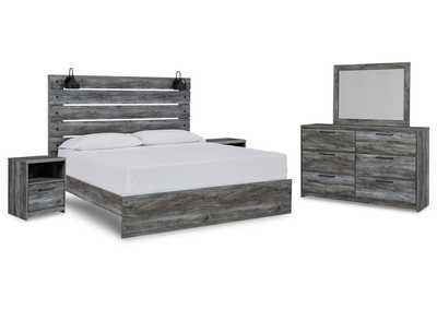 Image for Baystorm King Panel Bed with Mirrored Dresser and 2 Nightstands