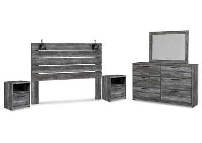Image for Baystorm King Panel Headboard with Mirrored Dresser and 2 Nightstands