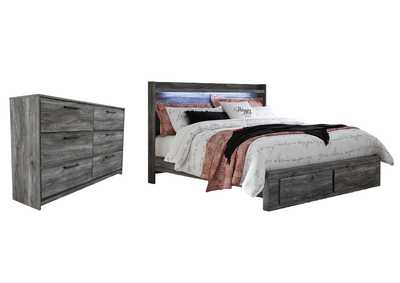 Baystorm King Panel Bed with 2 Storage Drawers with Dresser,Signature Design By Ashley