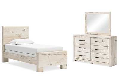 Image for Lawroy Twin Panel Bed with Mirrored Dresser