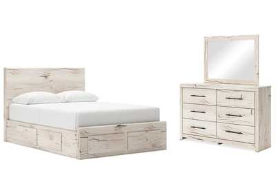 Lawroy Queen Panel Storage Bed with Mirrored Dresser,Signature Design By Ashley