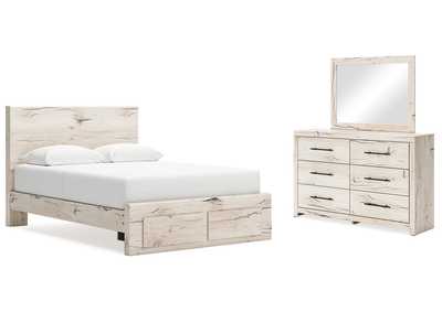 Lawroy Queen Panel Storage Bed with Mirrored Dresser,Signature Design By Ashley