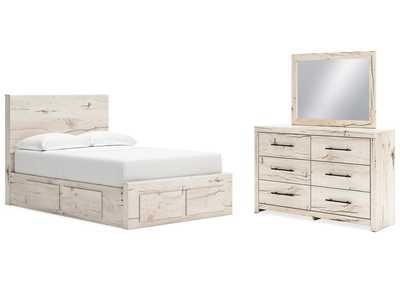 Lawroy Full Panel Storage Bed with Mirrored Dresser,Signature Design By Ashley