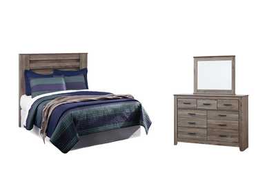 Zelen Full Panel Headboard Bed with Mirrored Dresser,Signature Design By Ashley
