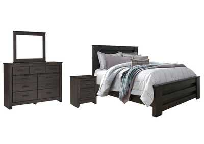 Image for Brinxton Queen Panel Bed with Mirrored Dresser and Nightstand