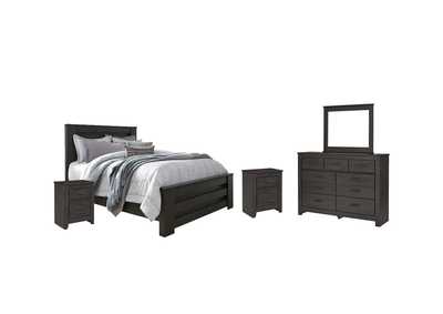 Image for Brinxton Queen Panel Bed with Mirrored Dresser and 2 Nightstands