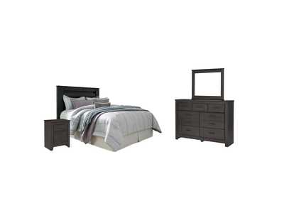 Image for Brinxton Queen/Full Panel Headboard Bed with Mirrored Dresser and 2 Nightstands