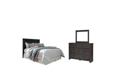 Image for Brinxton Queen/Full Panel Headboard Bed with Mirrored Dresser