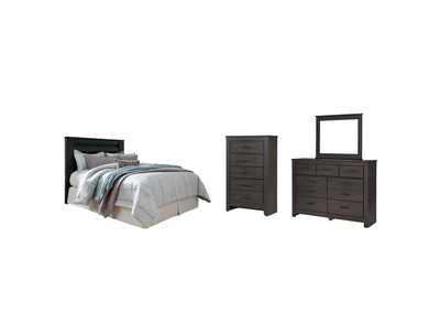 Image for Brinxton King/California King Panel Headboard Bed with Mirrored Dresser and Chest