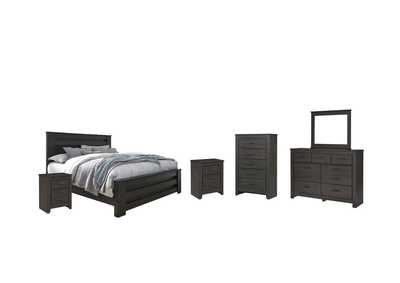 Image for Brinxton King Panel Bed with Mirrored Dresser, Chest and 2 Nightstands