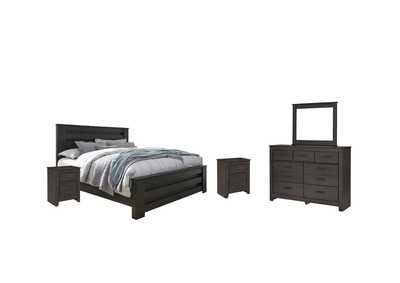 Image for Brinxton King Panel Bed with Mirrored Dresser and 2 Nightstands