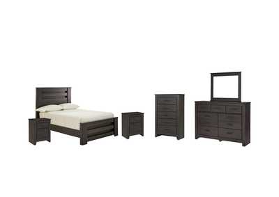 Brinxton Full Panel Bed with Mirrored Dresser, Chest and 2 Nightstands,Signature Design By Ashley