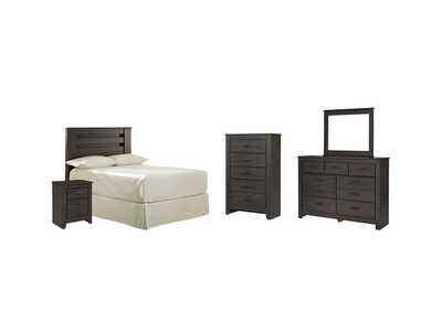 Image for Brinxton Full Panel Headboard Bed with Mirrored Dresser, Chest and Nightstand