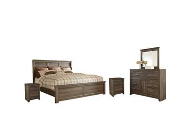 Image for Juararo Queen Panel Bed with Mirrored Dresser and 2 Nightstands