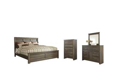 Image for Juararo King Panel Bed with Mirrored Dresser and Chest
