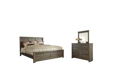Image for Juararo California King Panel Bed with Mirrored Dresser