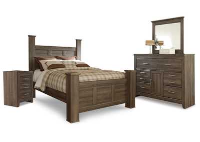 Image for Juararo Queen Poster Bed with Mirrored Dresser and Nightstand