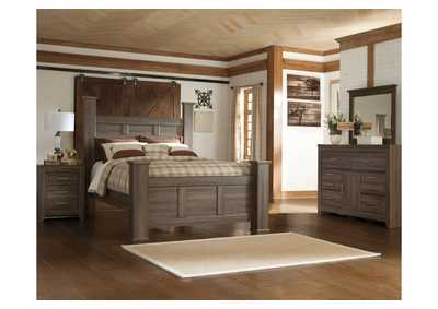 Juararo Queen Poster Bed, Dresser and Mirror,Signature Design By Ashley