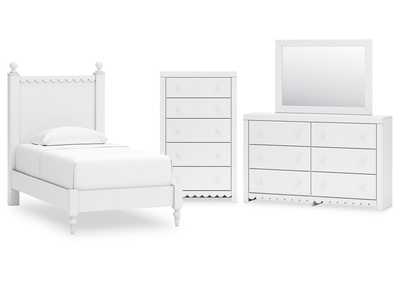 Mollviney Twin Panel Bed with Mirrored Dresser and Chest,Signature Design By Ashley