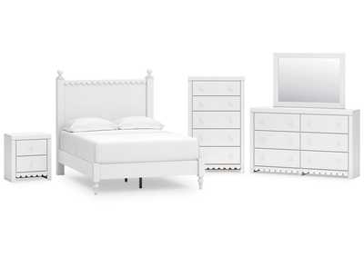 Mollviney Full Panel Bed with Mirrored Dresser, Chest and Nightstand,Signature Design By Ashley