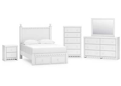 Mollviney Full Panel Storage Bed with Mirrored Dresser, Chest and Nightstand,Signature Design By Ashley