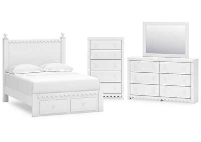 Mollviney Full Panel Storage Bed with Mirrored Dresser and Chest,Signature Design By Ashley