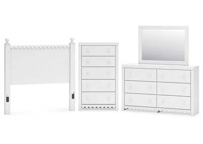 Mollviney Full Panel Headboard with Mirrored Dresser and Chest,Signature Design By Ashley