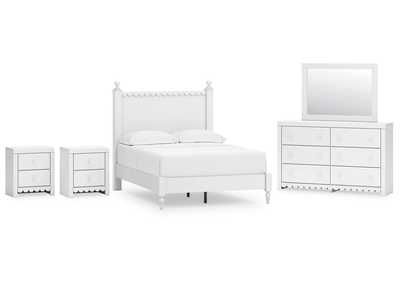 Mollviney Full Panel Bed with Mirrored Dresser and 2 Nightstands,Signature Design By Ashley