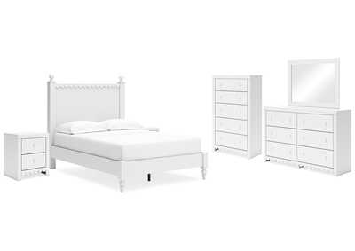 Mollviney Full Panel Bed with Mirrored Dresser, Chest and 2 Nightstands,Signature Design By Ashley