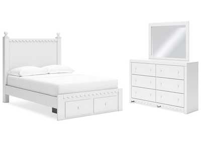 Mollviney Full Panel Storage Bed with Mirrored Dresser,Signature Design By Ashley