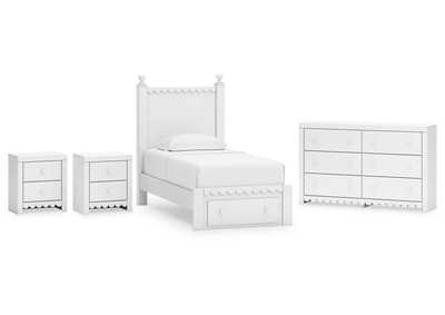 Mollviney Twin Panel Storage Bed with Dresser and 2 Nightstands,Signature Design By Ashley