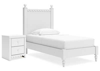 Mollviney Twin Panel Bed with Nightstand,Signature Design By Ashley