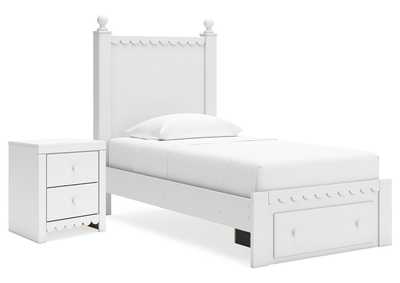 Mollviney Twin Panel Storage Bed with 2 Nightstands,Signature Design By Ashley