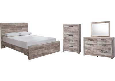 Effie Queen Panel Bed with 2 Storage Drawers with Mirrored Dresser and Chest,Signature Design By Ashley