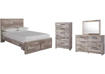 Effie Full Panel Bed with 2 Storage Drawers with Mirrored Dresser and Chest,Signature Design By Ashley