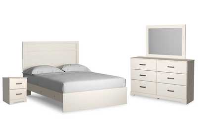 Stelsie Queen Panel Bed with Mirrored Dresser and Nightstand,Signature Design By Ashley